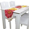 thumbnail image 3 of EREHome Yellow And Red Daisy Table Runner Table Top Decoration Home Decor 13x90 inches, 3 of 5
