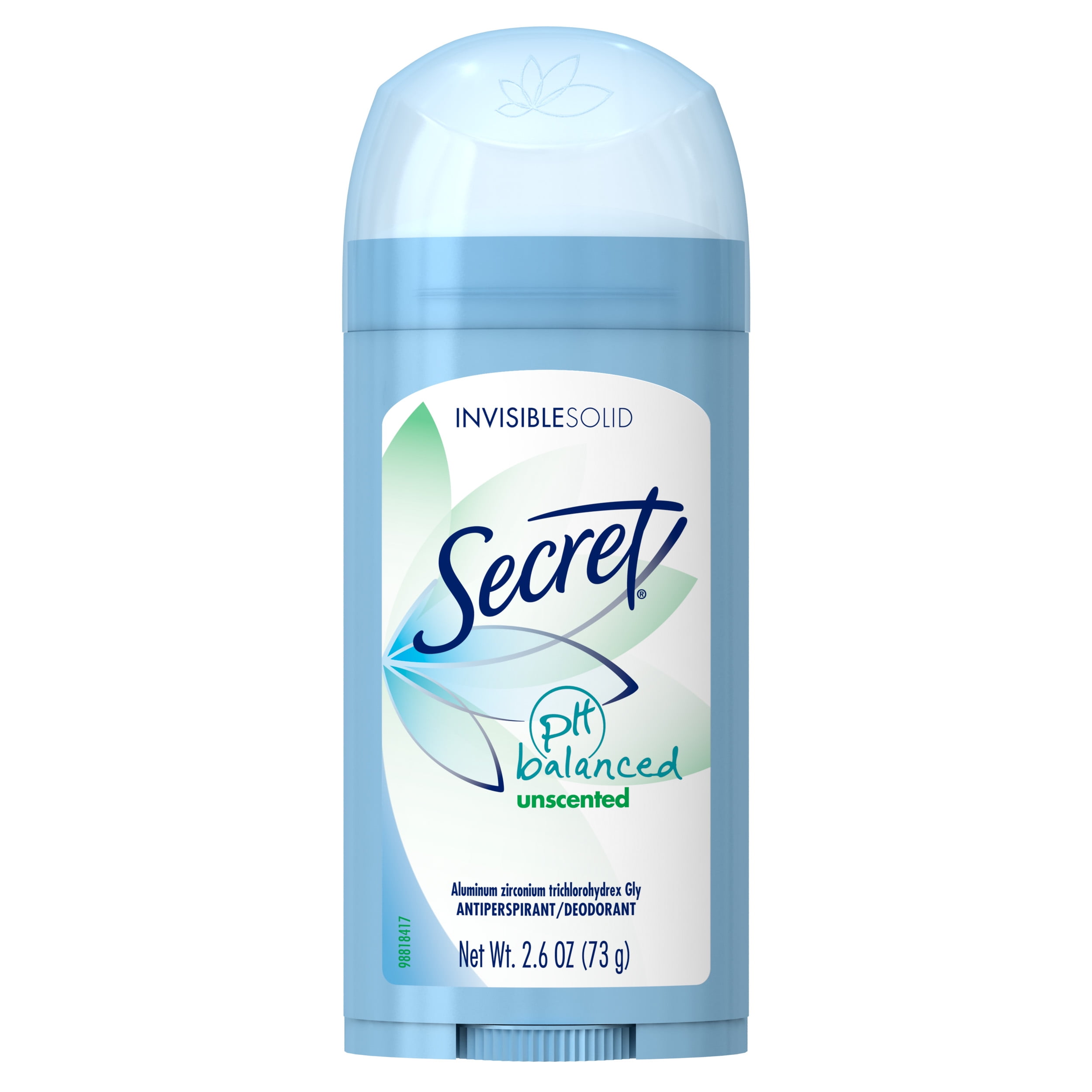 Secret Unscented Invisible Solid Antiperspirant and Deodorant 2 6 oz Secret Unscented Invisible Solid Antiperspirant and Deodorant 2 6 oz