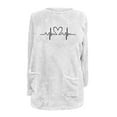 thumbnail image 2 of BRGZLK Ladies Fleece Tops Winter Fluffy Fuzzy Pullover Teddy Soft Sweatshirt Ladies Funny Novelty Printed Tops Sherpa Plush Outerwear Warm Soft Sweatshirts with Pockets, 2 of 3