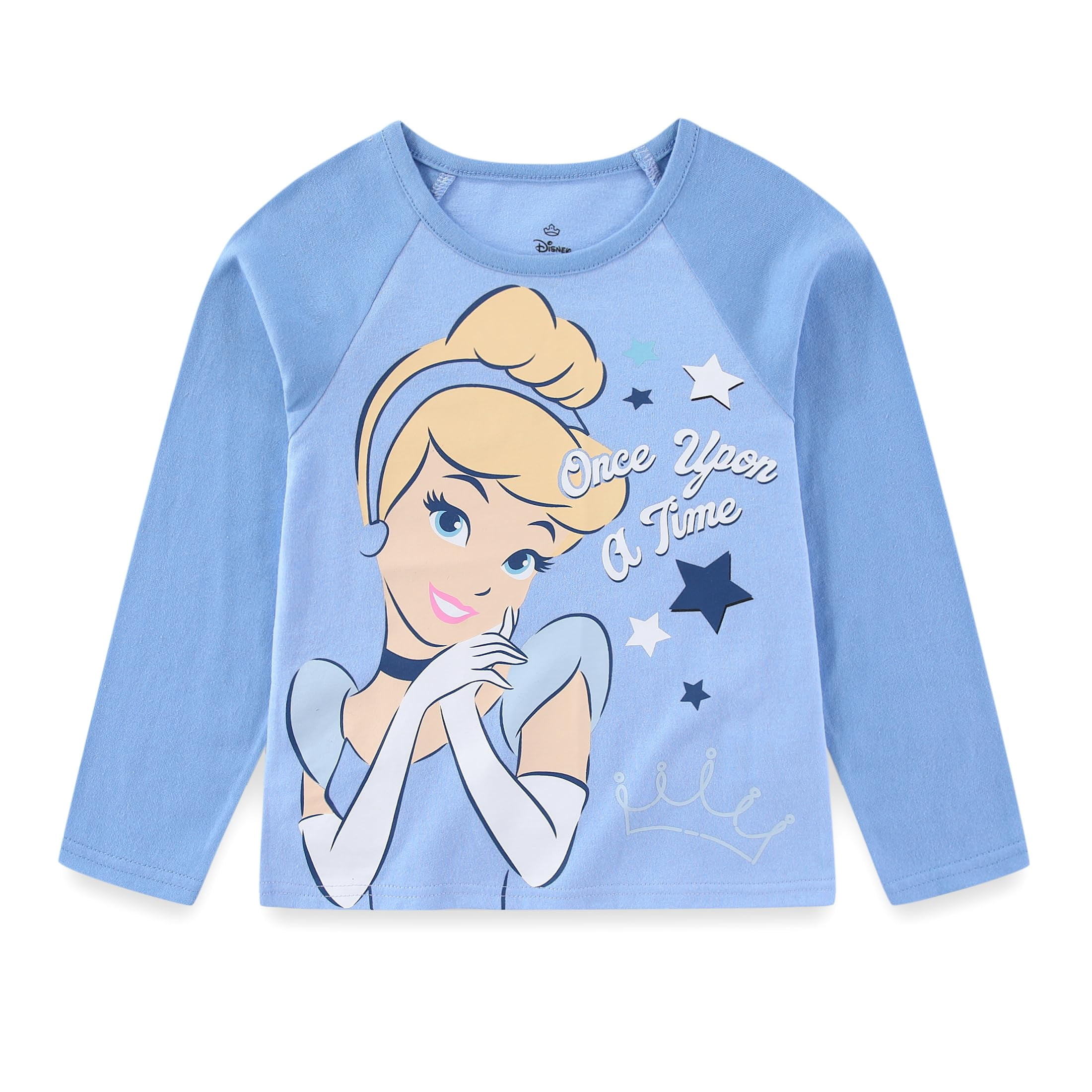 Disney Princess Cinderella Long Sleeve Shirt and French Terry Pants (Girls), 2 Piece Set, Sizes 2T-6X