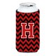 thumbnail image 1 of Letra H Chevron Negro y Rojo Caroline's Treasures Tall Boy Bebida Aislante Hugger CJ1047-HTBC, 1 of 1
