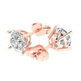 thumbnail image 2 of 4 ct Push-Back Stud Earrings for Women | 8.0mm Round Cut White Sapphire | 18K Rose Gold, 2 of 5