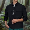 thumbnail image 3 of RKSTN Jackets for Men Fall Fashion Solid Color Pocket Button Thin Cool Shirt Mens Coats, 3 of 4