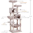 thumbnail image 3 of Cat Tree, 70 inches Tall Cat Tower condo with Toy for Indoor Large Cats, Cat House Furniture with Padded Plush Perch, Cozy Hammock and Sisal Scratching Posts,Muchroom, 3 of 14
