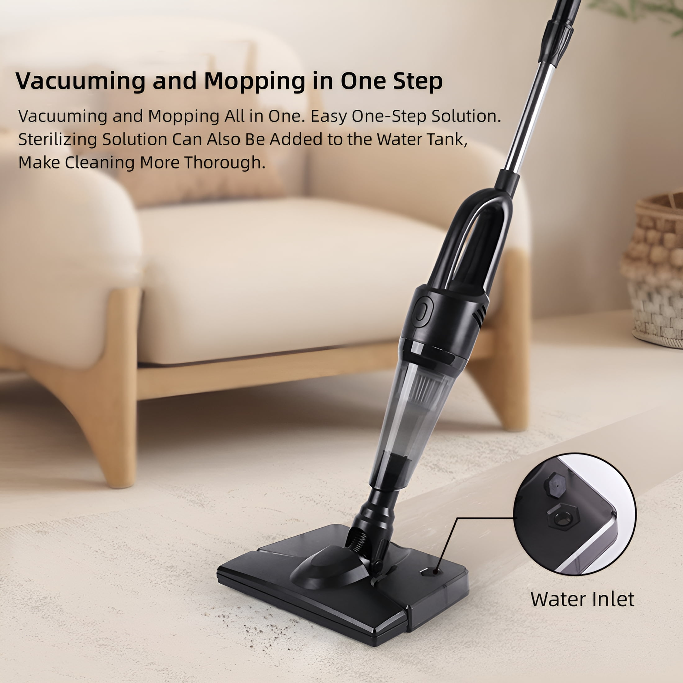 ZEPARO Cordless Stick Wet Dry Vacuum Cleaner with Mop,14000pa Suction Lightweight Stick Vacuum Mop All in One,2 Speeds Adjustable,Household Upright Vacuum Cleaner and Mop Combo for Hard Floor Pet