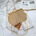 thumbnail image 1 of Bolso de hombro pequeño para mujer, bolsa de hombro con nombre bordado personalizado, con cadena tejida de paja, Mini bolsa de regalo para mujer Fivean unisex, 1 of 2