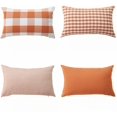 thumbnail image 1 of Decoración Retro Checkers Plaids Fundas de almohada de lino de algodón 12X20 pulgadas Fundas de almohada decorativas de granja Funda de cojín para sofá cama Juego de 4 Namotu CZJJ-ZC9, 1 of 5
