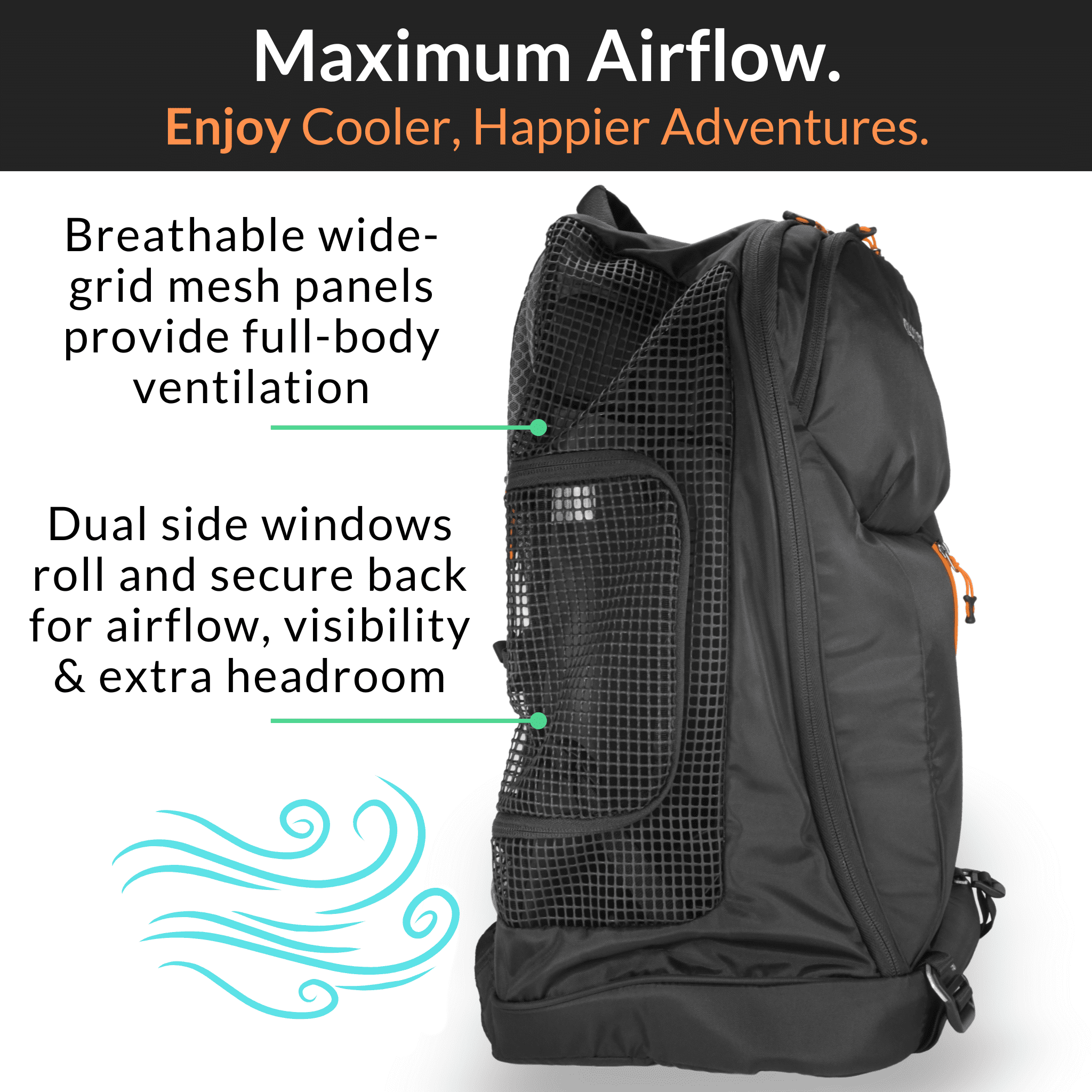 DJANGO Dog Carrier Backpack – Travel Pet Backpack for Small Dogs & Cats with Hip Belt, Storage Pockets, Laptop Sleeve & Water Bottle Holder – Secure, Comfortable Pet Carrier for Hiking & Commuting
