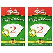 Melitta Super Premium #2 Cone Paper Filters White, 100 Count, 2 Pack