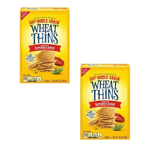 ( 2 Pack ) Wheat Thins Snacks, 100% Whole Grain, Sundried Tomato & Basil