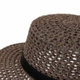 thumbnail image 4 of Mgmyaa Women Hollow Woven Flat Top Sun Hat French Vintage Style Summer Beach Vacation Cap Breathable Lightweight Sunshade Headwear by Mgmyaa, 4 of 9