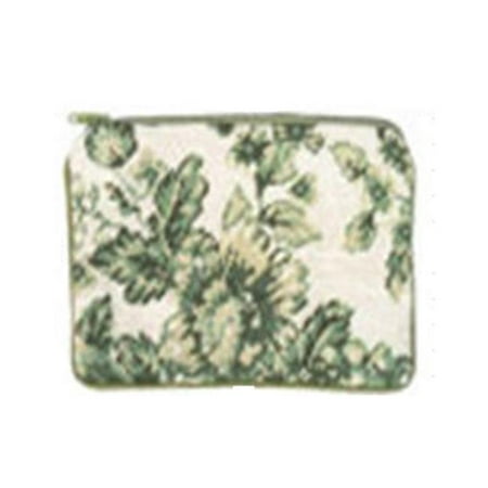 123 Creations C533CC-4.5x7 in. A-Toil-Green Needlepoint Cosmetic Case