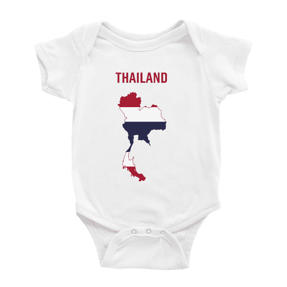Thailand Map Flag Cute Baby Jumpsuits Newborn Clothes (White, 6-12 Months)