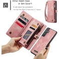 thumbnail image 3 of Funda para Samsung A55, tarjetero a prueba de golpes, magnética, 2 en 1, con cremallera desmontable, funda tipo cartera para Samsung Galaxy A55 5G, de cuero TPU antiarañazos, 3 of 8