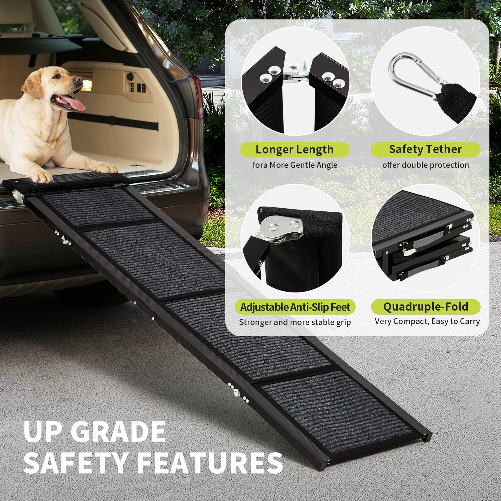 Dog Ramp For Car, 71''x 17'' Extra Long Folding Dog Barbados | Ubuy - View #3