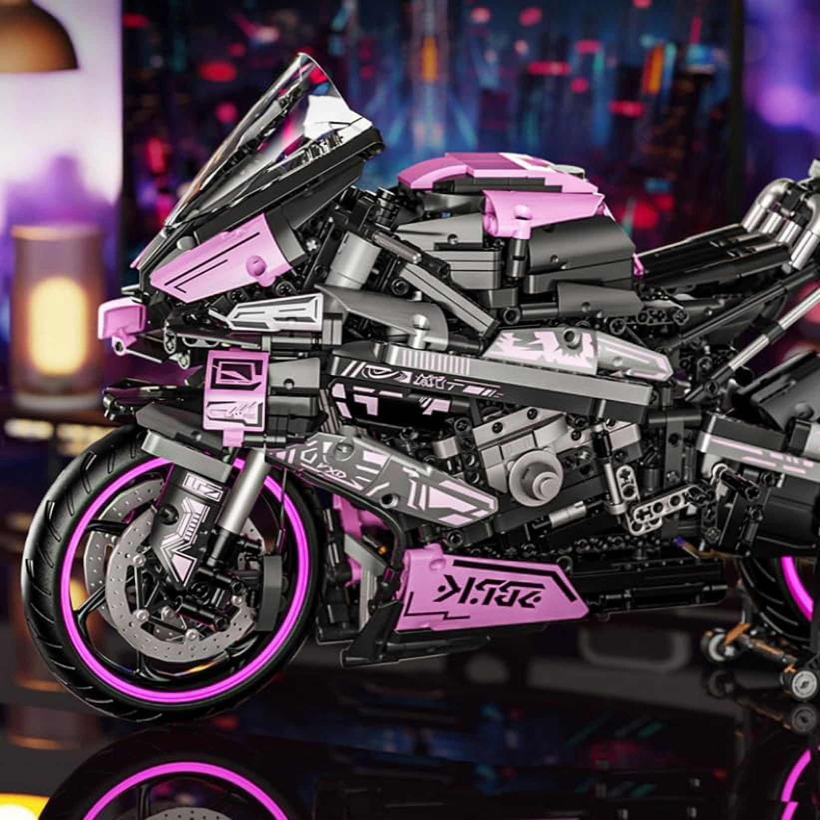 PISONIC Motorcycle Toy Building Blocks Kit, Motorbike Toy Collection Brick Kit, Racing Vehice Model Gifts for Motorcycle Fans(1985 PCS)