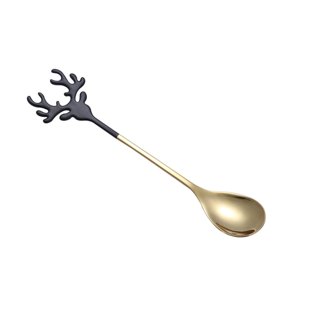 TIMIFIS Fruit Spoon Christmas Stainless Steel Spoon Coffee Spoon,Merry Christmas Ornaments Soup Teaspoons Kitchen Gadgets
