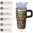 thumbnail image 3 of 20oz Double Wall Insulated Tumbler with Handle, Geometric Design Stainless Steel Travel Coffee Mug Leak-Proof with Straw, 3 of 5