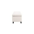 thumbnail image 3 of Benjara BM325071 51 in. Elias Rectangular Fabric Ottoman Bench with Storage, White & Black, 3 of 5