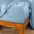 thumbnail image 3 of Bare Home Bamboo Fitted Sheet - Made from Rayon Fibers - Deep Pockets - Soft, Cooling & Breathable - Queen, Light Blue, 3 of 8