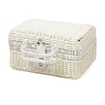 thumbnail image 1 of Caja de almacenamiento de regalo hecha a mano similar al ratán, caja de accesorios, caja organizadora, cesta de picnic, maleta, caja tejida vintage, 1 of 6