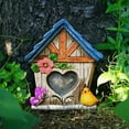 Fairy Door Engraved Scene Layout Boxwood Creative Yard Art Sculpture
