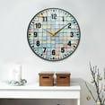 thumbnail image 2 of Yayeee Wall Clock Battery Operated 9.5" Silent Non-Ticking for Living Room, Small Pastel Pattern, 2 of 8