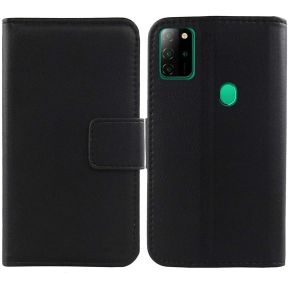 Golden Sheeps Flip Case Compatible for BLU G91 / V91 6.5" Magnetic Leather Wallet Pouch Cover Case Card Holder with a Viewing Stand (Black)