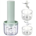 thumbnail image 1 of USB Electric Garlic Chopper,Vegetable Masher Machine with Stainless Steel Blades,Portable Mini Food Processor for Kitchen,Camping (Green,14x10cm,100+250ml Cups), 1 of 8