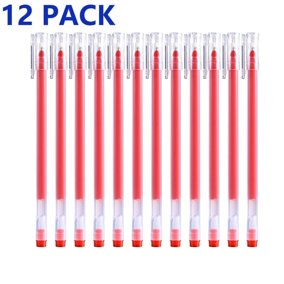12 Pack Gel Pens, Medium Point (0.5mm), Quick Dry Red Gel Ink Pens for Home, Office, Journaling, Writing, Note-Taking, Teacher Supplies