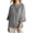c01Gray, variant on LNWUY Cotton Linen Blouse for Women Ruffle Pleated V-Neck Button Tops Solid Color Casual Loose Fit Party Work Shirts White XXL