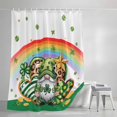 thumbnail image 4 of St Patrick's Day Shower Curtain Set, Waterproof Shower Curtains for Bathroom, Green Shamrock Gnomes Love Star Rainbow Spring Washable Fabric Bath Curtain for Bathtub with Hooks 60x72 Inches, 4 of 9