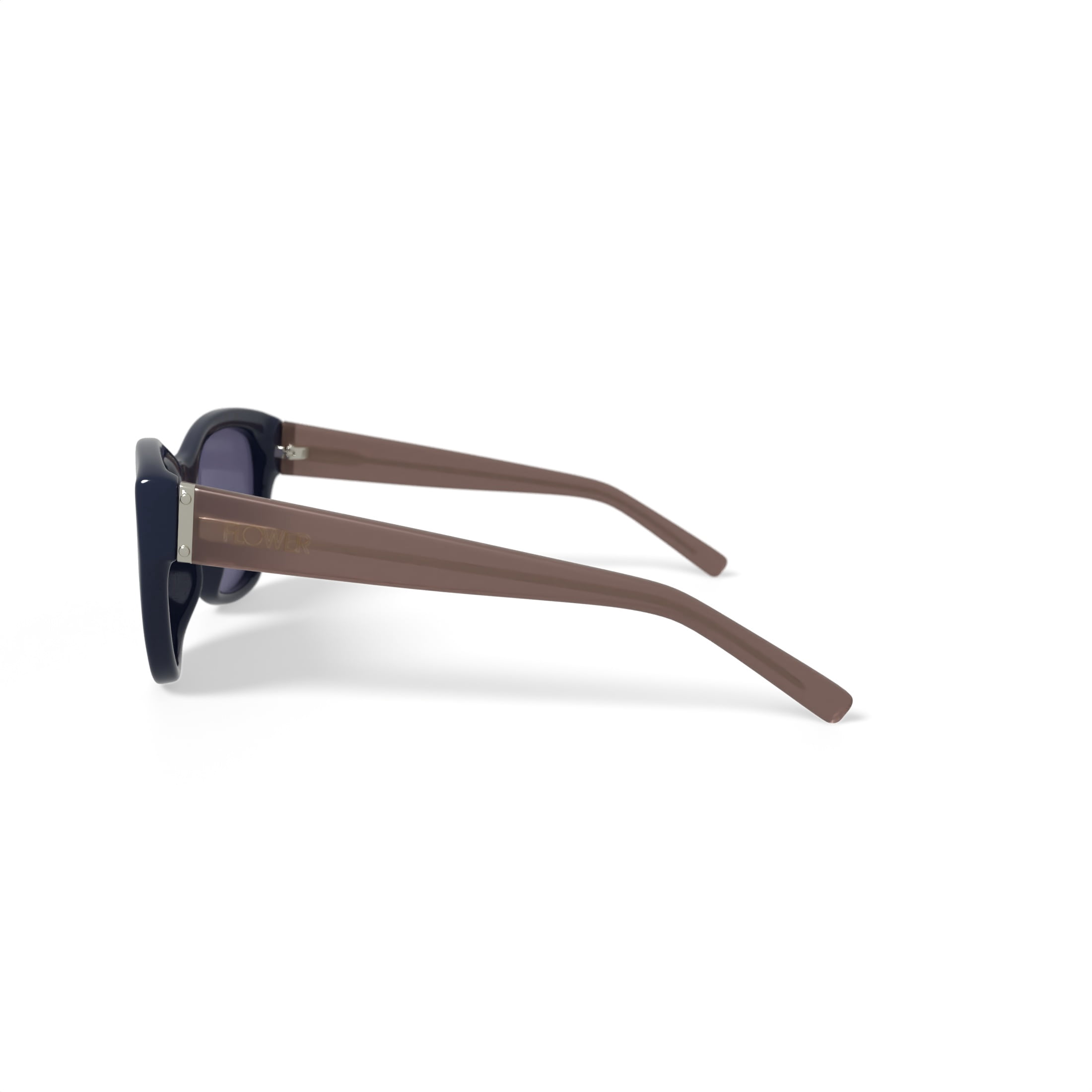 FLOWER Women's Rx'able Fashion Sunglasses, FLR1000, Charlie, Navy, 54-18-135, with Case