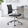 thumbnail image 2 of Computer Work Desk Chair, Black, Faux Vinyl Leather, Home Office Business, Modern Contemporary HB33130, 2 of 8