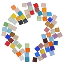 Raindrops Mosaic Tiles Glass Square Assorted Color Mirror Tiles for Crafts 1 Set