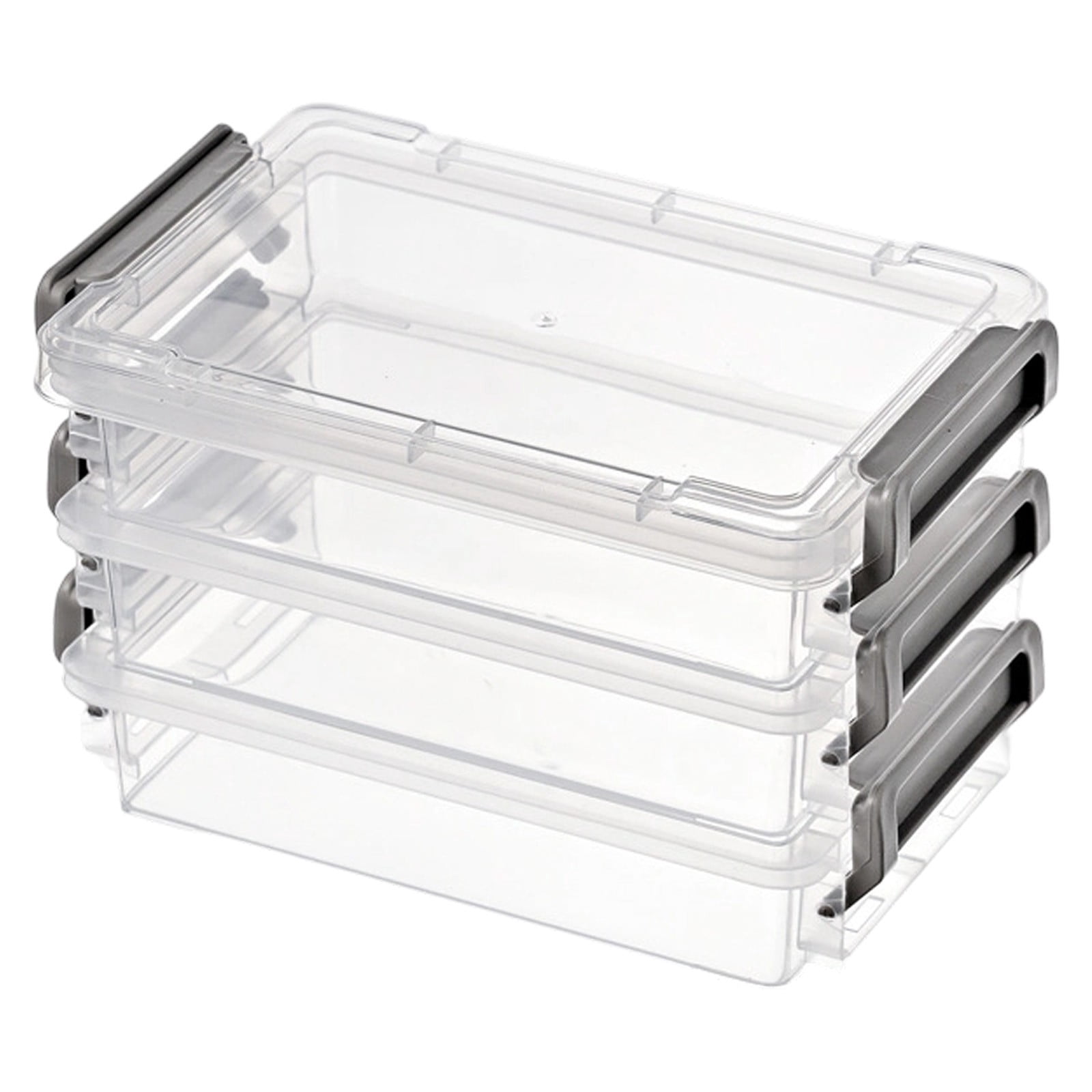 XIPYYKM Storage Bins with Lids, Small Plastic Craft Container Sensory Totes for Art Supplies, Paper, and Office, Stackable - Clear