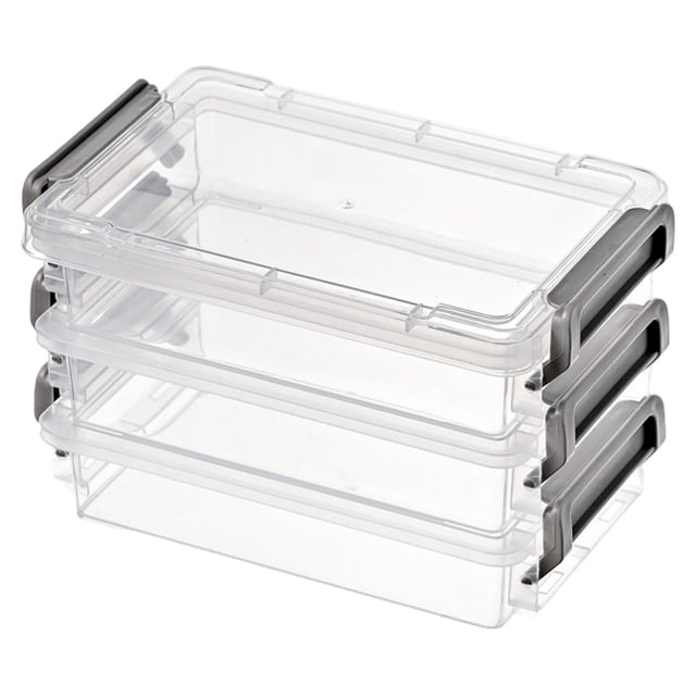 Transparent Storage Box with Lids,Clip Box,Stackable Transparent Plastic Bins with Latching Lids,Plastic Container Box for Organizing,Portable File Box Stackable Storage Containers for Home,B