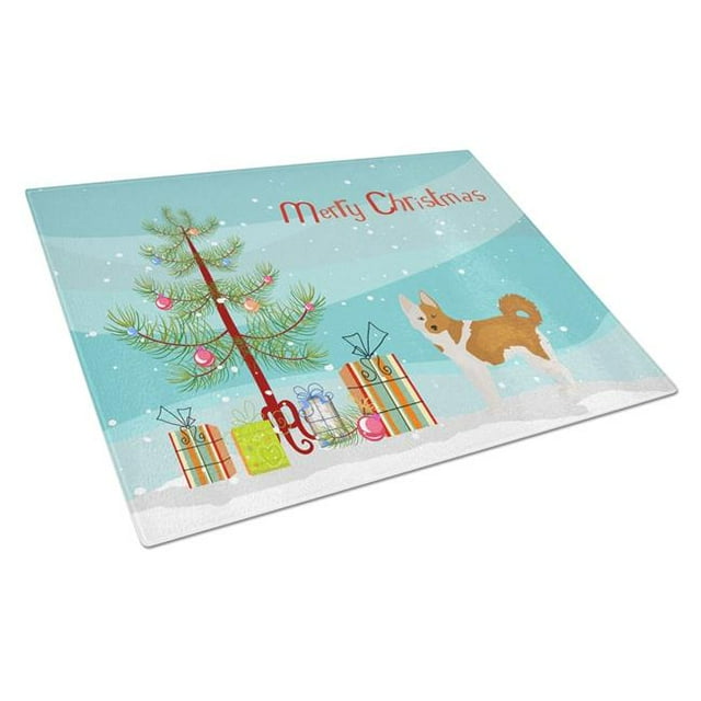 Carolines Treasures CK3475LCB Nordic Spitz Christmas Tree Glass Cutting Board - Large