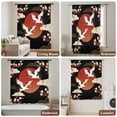 thumbnail image 6 of Japanese Style Sheer Curtains 45 Inches Long, Modern Cranes Cherry Flower Wave Red Brown Light Filering Curtains, Breathable Simi Curtain Privacy Drapes for Kitchen Bathroom Small Window Treatment, 6 of 9