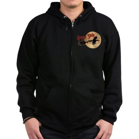 CafePress - Happy Yule Zip Hoodie - Zip Hoodie, Classic Hooded Sweatshirt with Metal Zipper