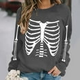 thumbnail image 7 of VKOYWKM Women Halloween Sweatshirts Crewneck Sweatshirts Skeleton Graphic Pullover Vintage Spooky Print Long Sleeve Fall Oversized Sweatshirt, 7 of 7