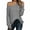 Gray, variant on Womens Off The Shoulder Sweater Oversized Knit Long Sleeve Sweaters Tunic Tops