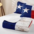 thumbnail image 4 of Erosebridal Blue Red Flag Twin Quilt Set for Boys Men, Vintage Wooden Cabin Twin Coverlet Set, 2 Pieces, 4 of 7