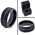 thumbnail image 5 of Charming Jewelers Black Tungsten Wedding Band Ring 8 or 10mm for Men Women Comfort Fit Black Beveled Edge Polished Brushed Lifetime Guarantee, 5 of 5