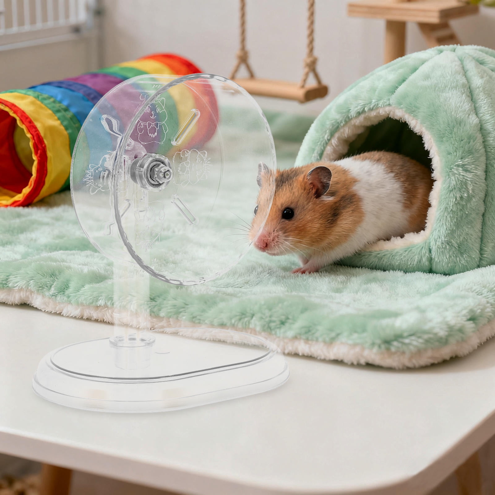 LOLIPPYY Silent Hamster Exercise Wheel with Stable Stand for Smooth and Quiet Running