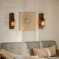 thumbnail image 3 of Wall Sconces Candle Holder: Set of 2 Farmhouse Wall Lantern Decor Wood Brown Decorations Indoor for Living Room Front Door Porch, 3 of 6