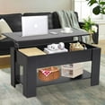 thumbnail image 6 of NiamVelo Wooden Lift Top Coffee Table with Hidden Compartment and Storage Shelf for Living Room, Black, 6 of 9