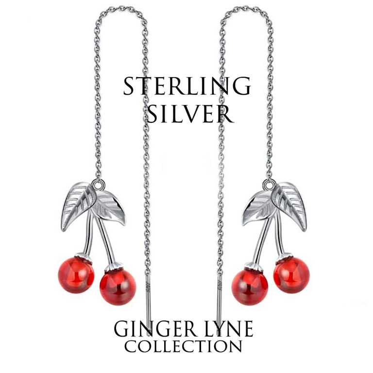 Cherry earrings sale sterling silver