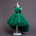 thumbnail image 5 of HBFAGFB Robe Formelle Filles Mode Enfants Bébé Printemps Été à Volants Sans Manches Robe de Fête Vert Taille 140, 5 of 5