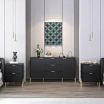 FESTIVO 3 Piece Bedroom Set - 2 of Nightstand, 1 of Dresser - Black